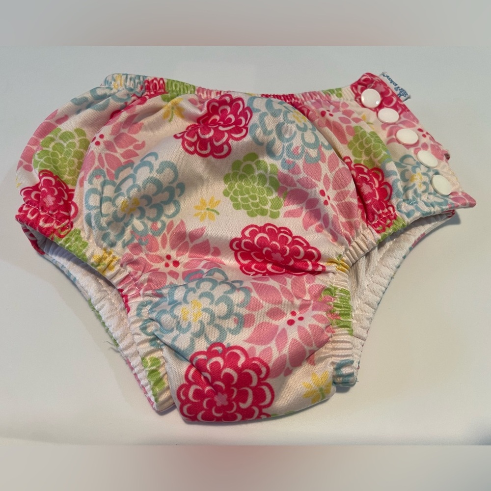 iPlay Floral Girls Reusable Cloth Swim Diaper size 3T